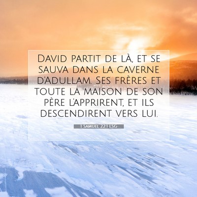 1 Samuel 22:1 LSG Image du verset biblique