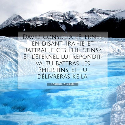 1 Samuel 23:2 Verset biblique expliqué