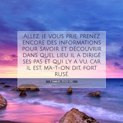 1 Samuel 23:22 LSG Image du verset biblique