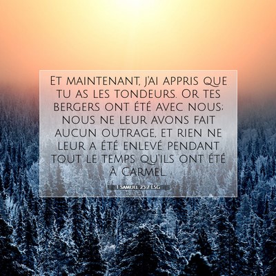 1 Samuel 25:7 LSG Image du verset biblique