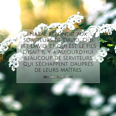 1 Samuel 25:10 Verset biblique expliqué