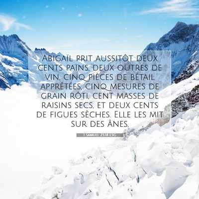 1 Samuel 25:18 LSG Image du verset biblique