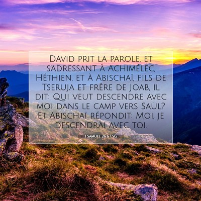 1 Samuel 26:6 Verset biblique expliqué