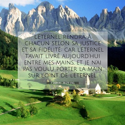 1 Samuel 26:23 LSG Image du verset biblique