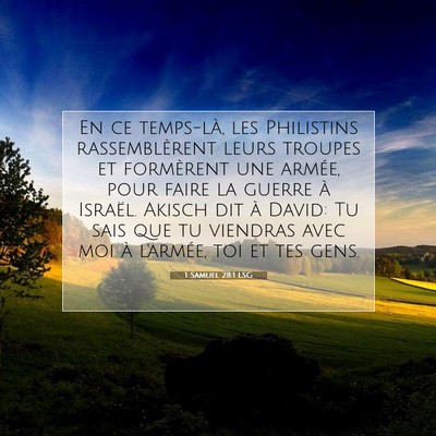 1 Samuel 28:1 LSG Image du verset biblique