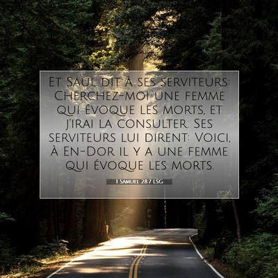 1 Samuel 28:7 LSG Image du verset biblique