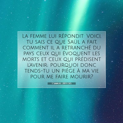 1 Samuel 28:9 LSG Image du verset biblique