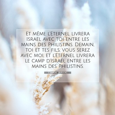 1 Samuel 28:19 LSG Image du verset biblique