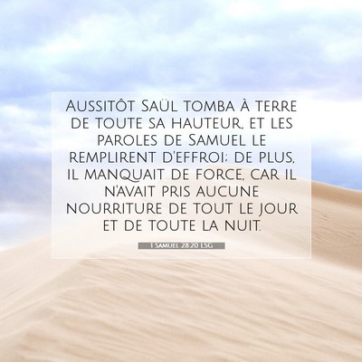 1 Samuel 28:20 LSG Image du verset biblique