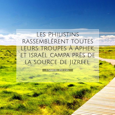 1 Samuel 29:1 LSG Image du verset biblique