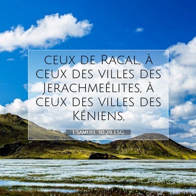 1 Samuel 30:29 LSG Image du verset biblique