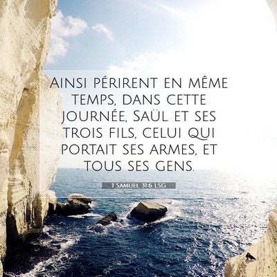 1 Samuel 31:6 LSG Image du verset biblique