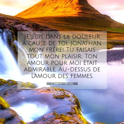 2 Samuel 1:26 LSG Image du verset biblique