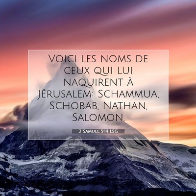 2 Samuel 5:14 Verset biblique expliqué