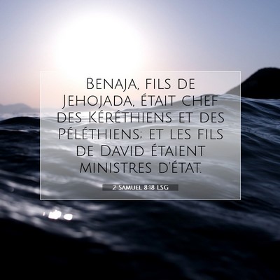 2 Samuel 8:18 LSG Image du verset biblique