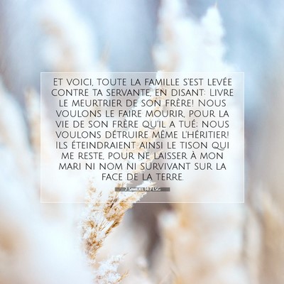 2 Samuel 14:7 LSG Image du verset biblique