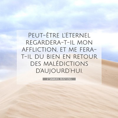 2 Samuel 16:12 LSG Image du verset biblique