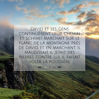 2 Samuel 16:13 LSG Image du verset biblique