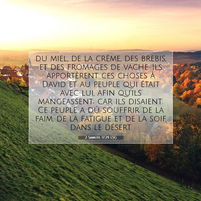 2 Samuel 17:29 LSG Image du verset biblique