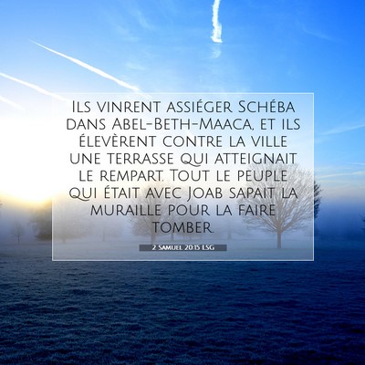 2 Samuel 20:15 LSG Image du verset biblique