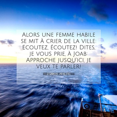 2 Samuel 20:16 LSG Image du verset biblique