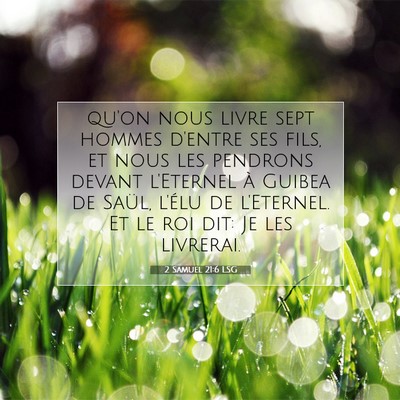 2 Samuel 21:6 LSG Image du verset biblique