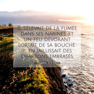 2 Samuel 22:9 LSG Image du verset biblique