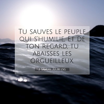 2 Samuel 22:28 Verset biblique expliqué