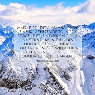 2 Samuel 24:24 Verset biblique expliqué