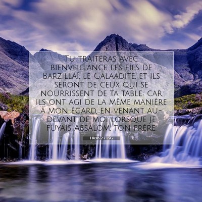 1 Rois 2:7 Verset biblique expliqué