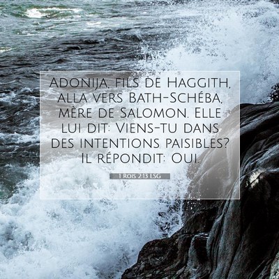 1 Rois 2:13 LSG Image du verset biblique