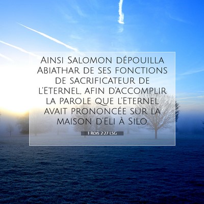 1 Rois 2:27 LSG Image du verset biblique