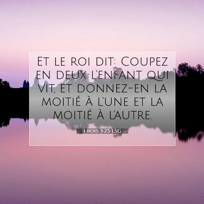 1 Rois 3:25 Verset biblique expliqué