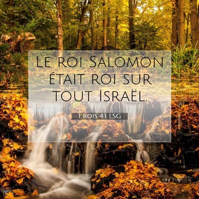 1 Rois 4:1 LSG Image du verset biblique