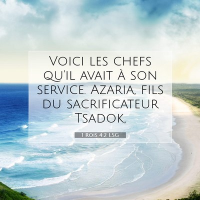 1 Rois 4:2 Verset biblique expliqué