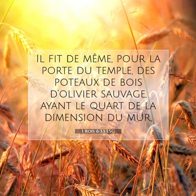 1 Rois 6:33 Verset biblique expliqué