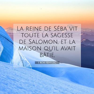 1 Rois 10:4 Verset biblique expliqué