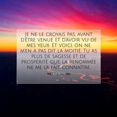 1 Rois 10:7 Verset biblique expliqué