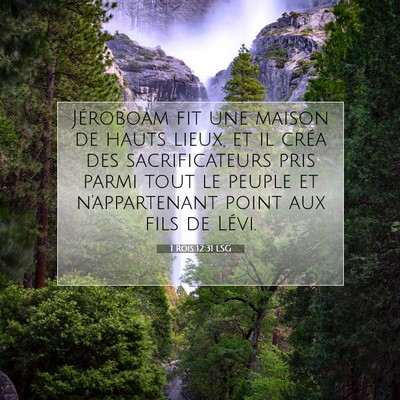 1 Rois 12:31 Verset biblique expliqué