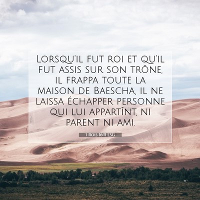 1 Rois 16:11 Verset biblique expliqué