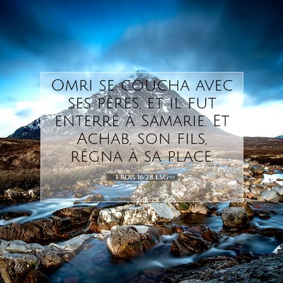 1 Rois 16:28 LSG Image du verset biblique