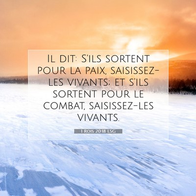 1 Rois 20:18 LSG Image du verset biblique