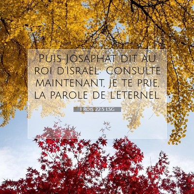 1 Rois 22:5 LSG Image du verset biblique