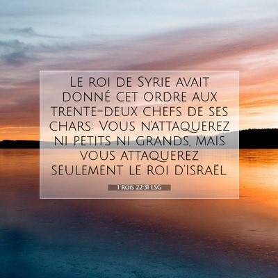 1 Rois 22:31 LSG Image du verset biblique