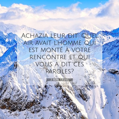 2 Rois 1:7 Verset biblique expliqué