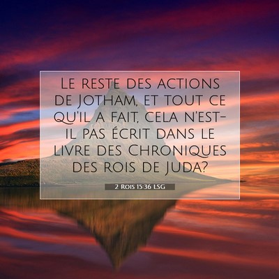 2 Rois 15:36 Verset biblique expliqué