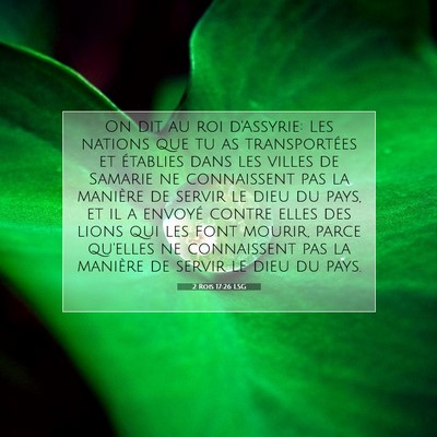 2 Rois 17:26 Verset biblique expliqué