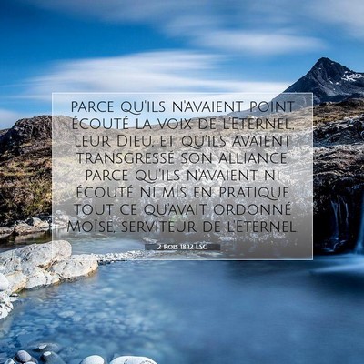 2 Rois 18:12 LSG Image du verset biblique