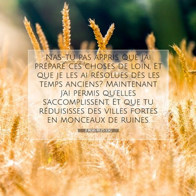 2 Rois 19:25 LSG Image du verset biblique