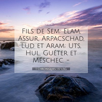 1 Chroniques 1:17 LSG Image du verset biblique